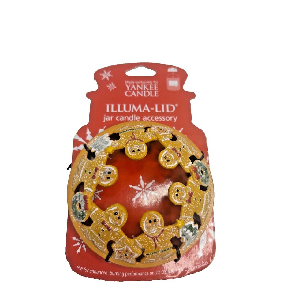Yankee Candle Gingerbread men Illumina Lid 2007 Jar Candle Christmas Holiday